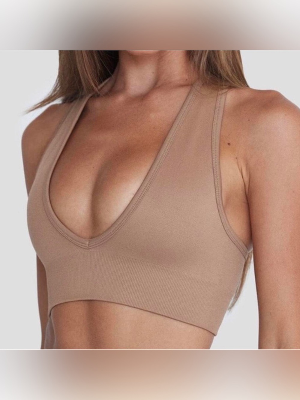 Crop Shop Boutique x Isabelle Mathers Nyla Sports Bra Caramel Brown Size M